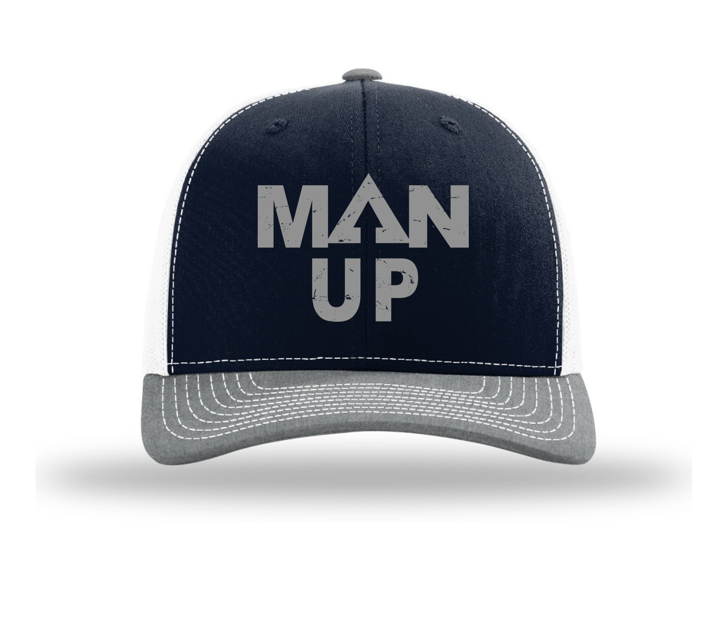 Man Up Hat Time – 2 Up Man Trucker (Navy/White/Grey)