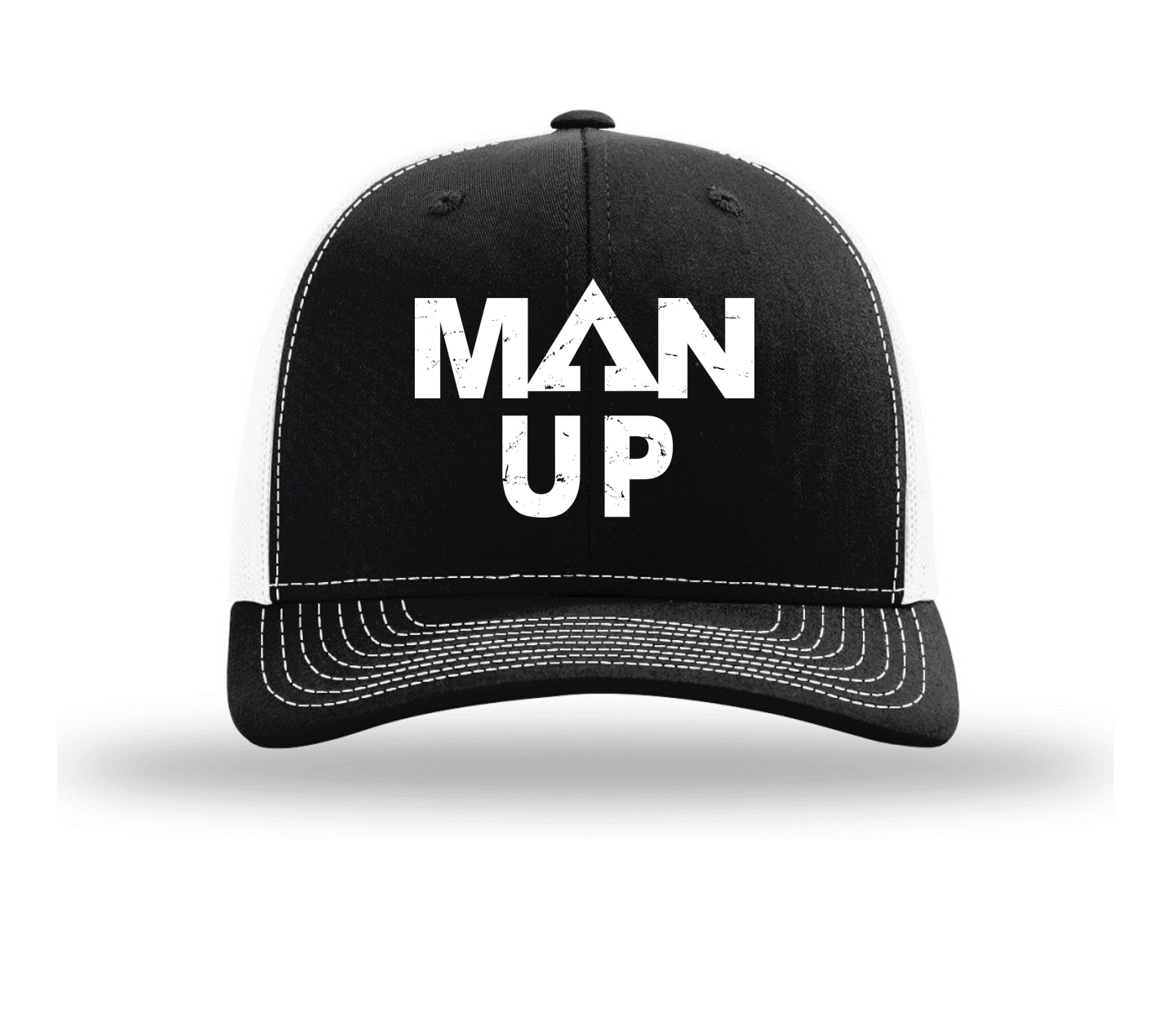 Man Up Trucker Hat (Black/White)