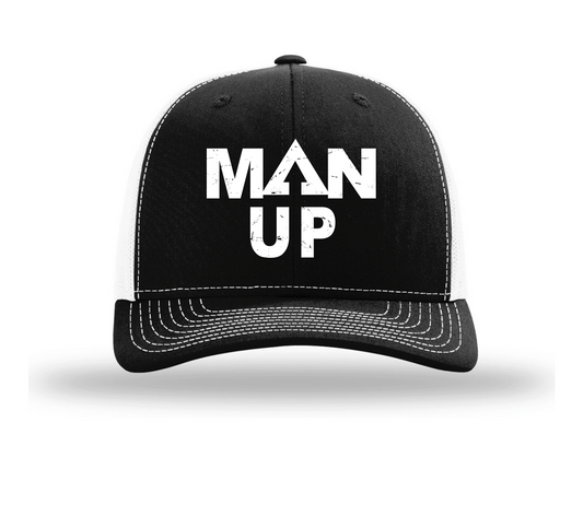 Man Up Trucker Hat (Black/White)